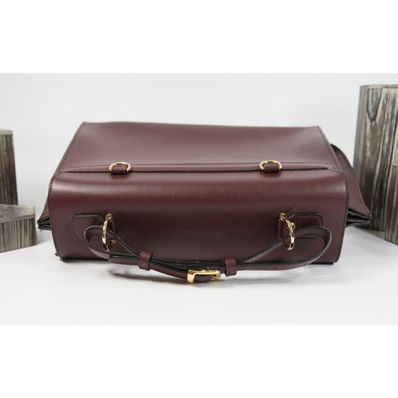 Gattinoni Vintage Wine Italian Leather Satchel Bag - Picture 3 of 9